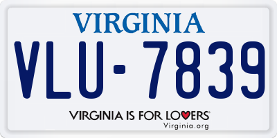VA license plate VLU7839