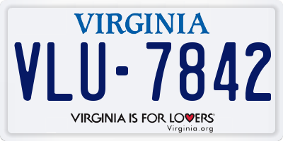 VA license plate VLU7842