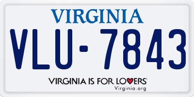 VA license plate VLU7843
