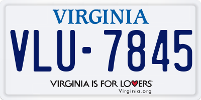 VA license plate VLU7845