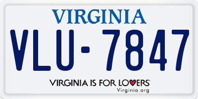 VA license plate VLU7847