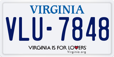 VA license plate VLU7848