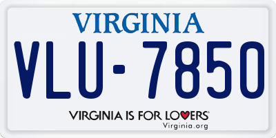 VA license plate VLU7850