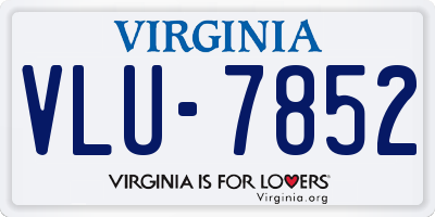 VA license plate VLU7852