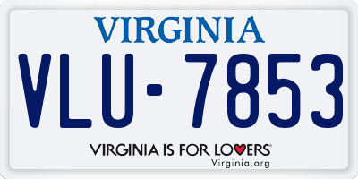 VA license plate VLU7853