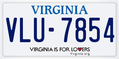 VA license plate VLU7854