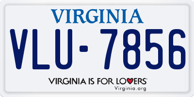 VA license plate VLU7856