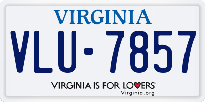 VA license plate VLU7857