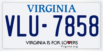VA license plate VLU7858