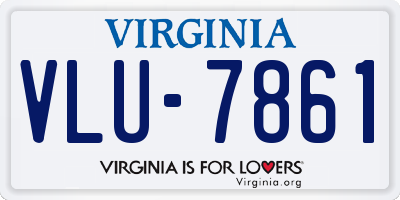 VA license plate VLU7861