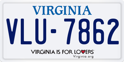 VA license plate VLU7862