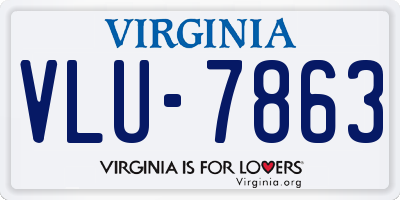 VA license plate VLU7863