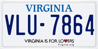 VA license plate VLU7864