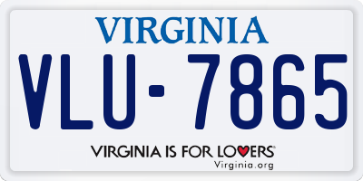 VA license plate VLU7865