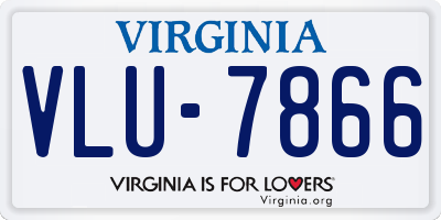 VA license plate VLU7866