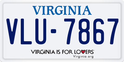 VA license plate VLU7867