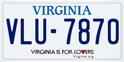VA license plate VLU7870