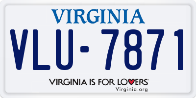 VA license plate VLU7871