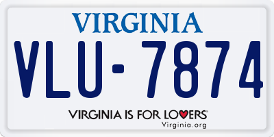 VA license plate VLU7874