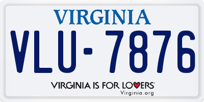 VA license plate VLU7876