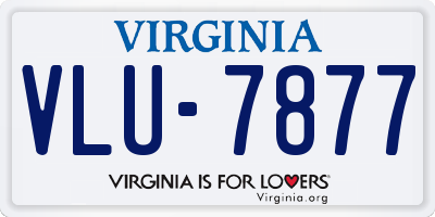 VA license plate VLU7877