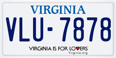 VA license plate VLU7878