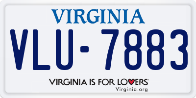 VA license plate VLU7883