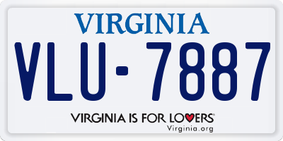 VA license plate VLU7887