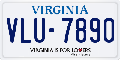 VA license plate VLU7890