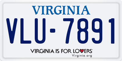 VA license plate VLU7891