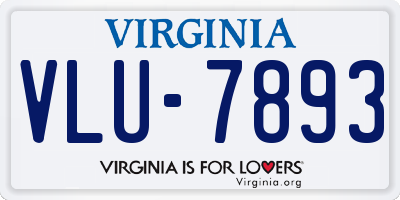 VA license plate VLU7893