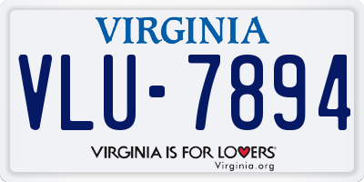 VA license plate VLU7894