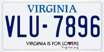 VA license plate VLU7896
