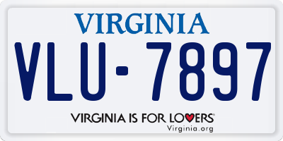 VA license plate VLU7897