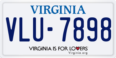 VA license plate VLU7898