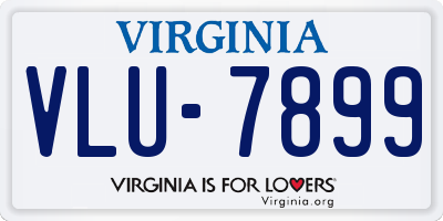 VA license plate VLU7899