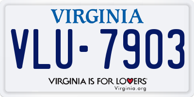 VA license plate VLU7903
