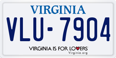 VA license plate VLU7904