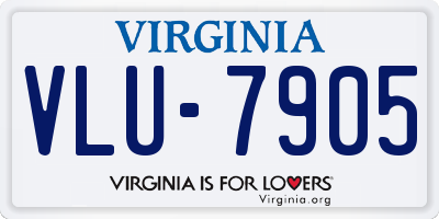 VA license plate VLU7905