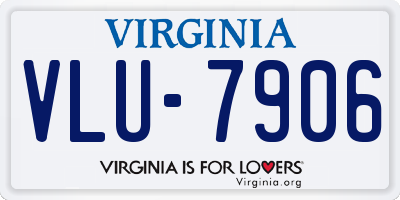 VA license plate VLU7906
