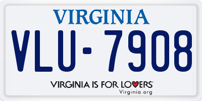 VA license plate VLU7908