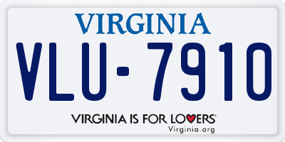 VA license plate VLU7910