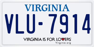 VA license plate VLU7914