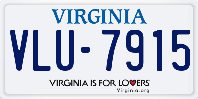 VA license plate VLU7915