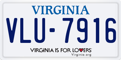 VA license plate VLU7916