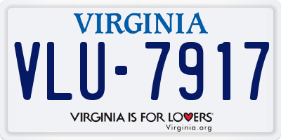 VA license plate VLU7917