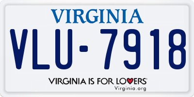VA license plate VLU7918