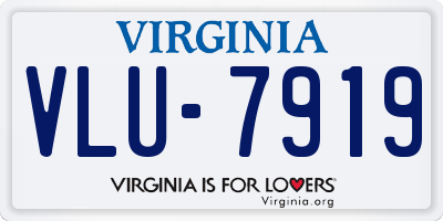 VA license plate VLU7919