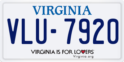 VA license plate VLU7920