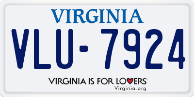 VA license plate VLU7924